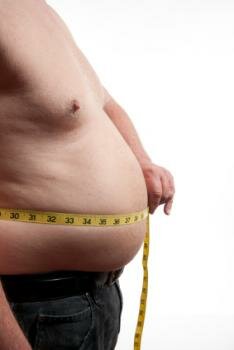  Obese man Taille messen